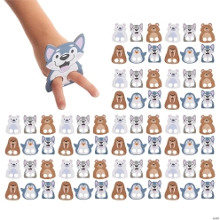 Arctic Animal Sturdy Chipboard Finger Puppets-72PK
